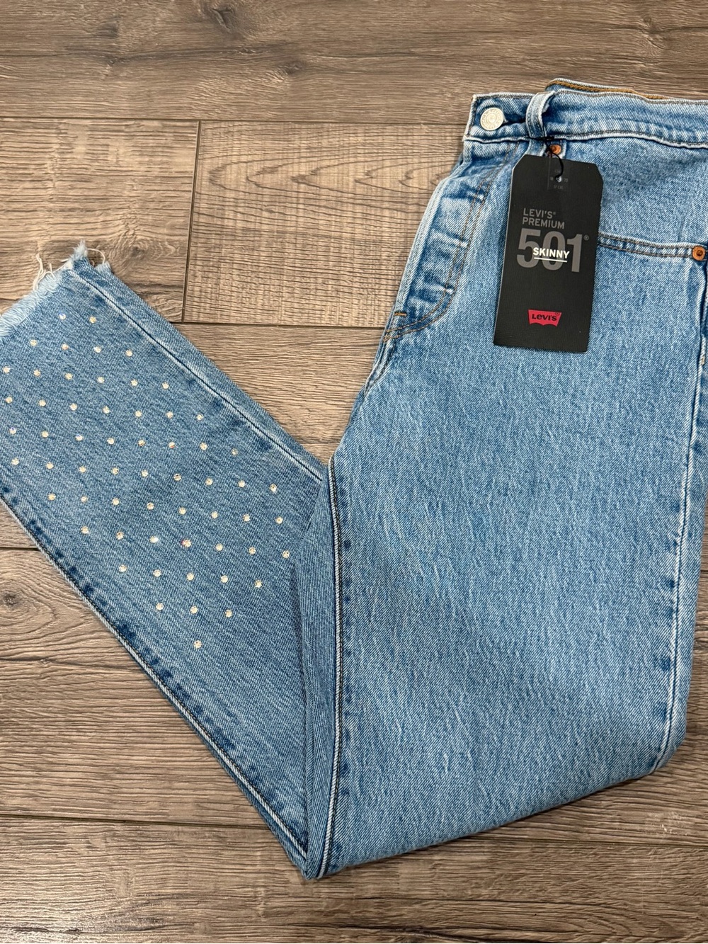 Levi's 501 Skinny Women's Rhinetsone Jeans NWT